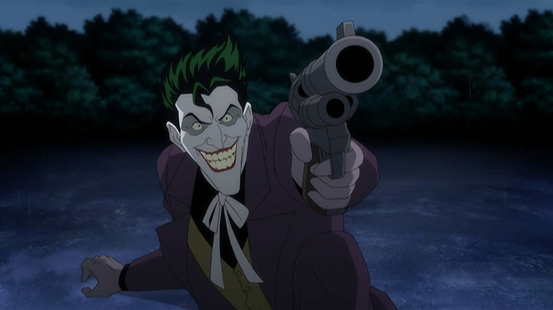 Batman and Joker facing off in The Killing Joke Wallpaper