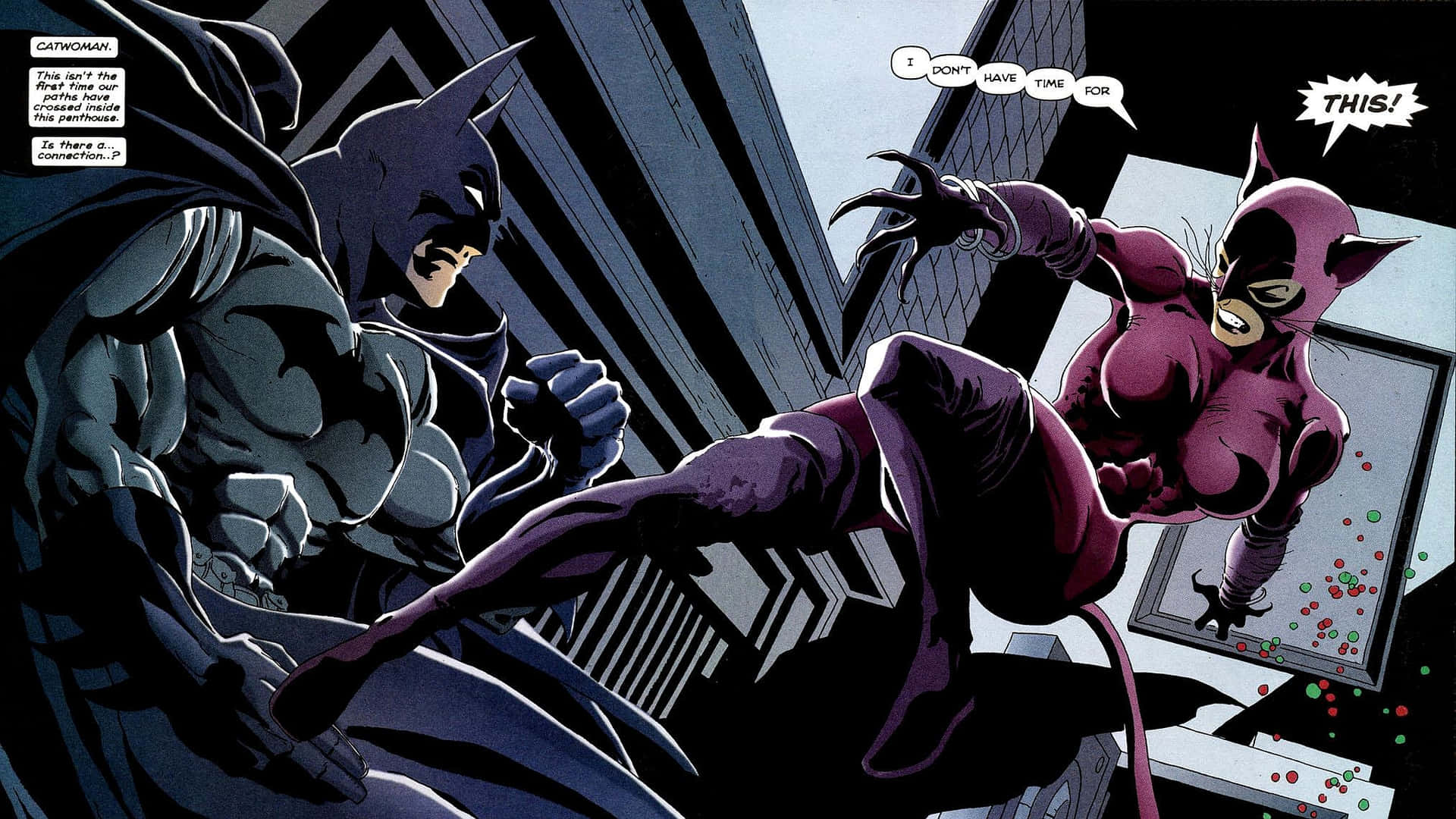 Batmanposado En Una Cornisa En La Ciudad De Gotham Durante The Long Halloween Fondo de pantalla
