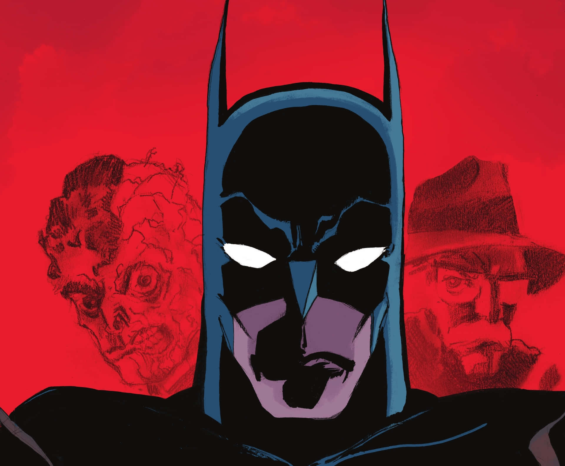 Batman surveying Gotham City in The Long Halloween Wallpaper