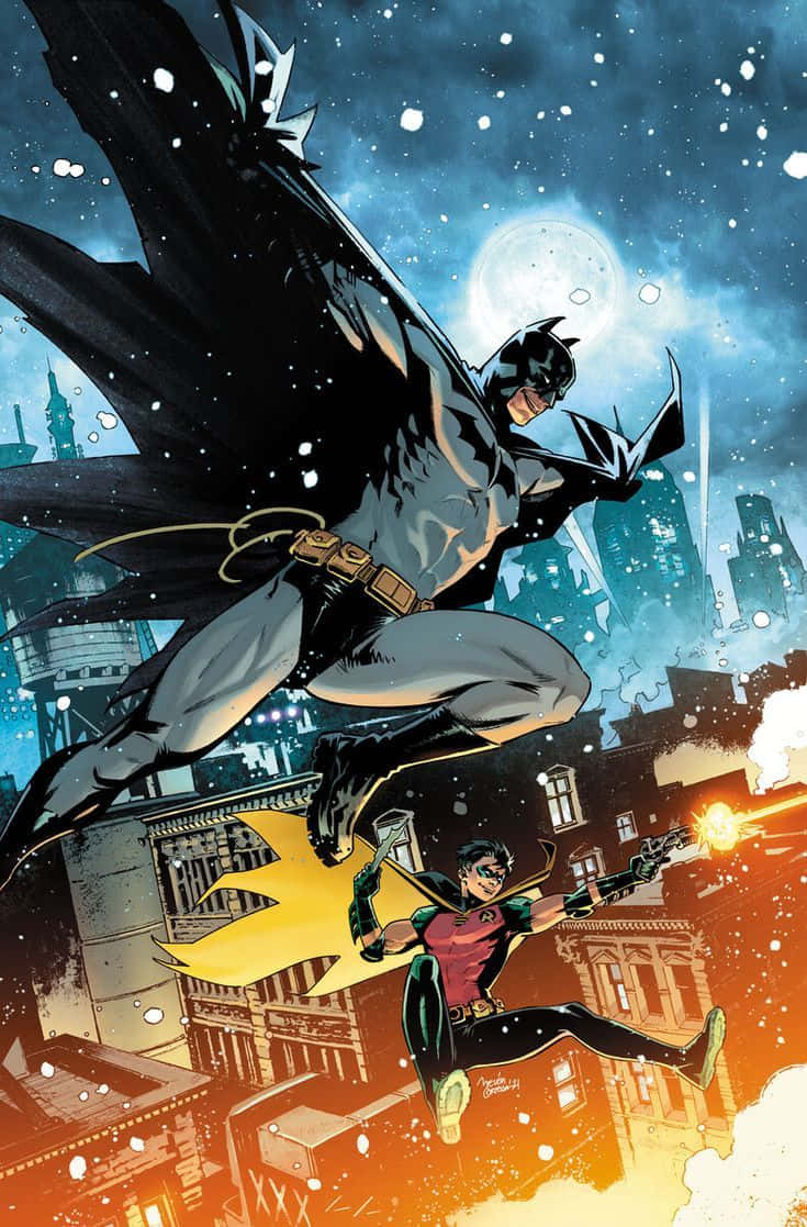 Batman The New 52: Soaring Through the Night Sky Wallpaper