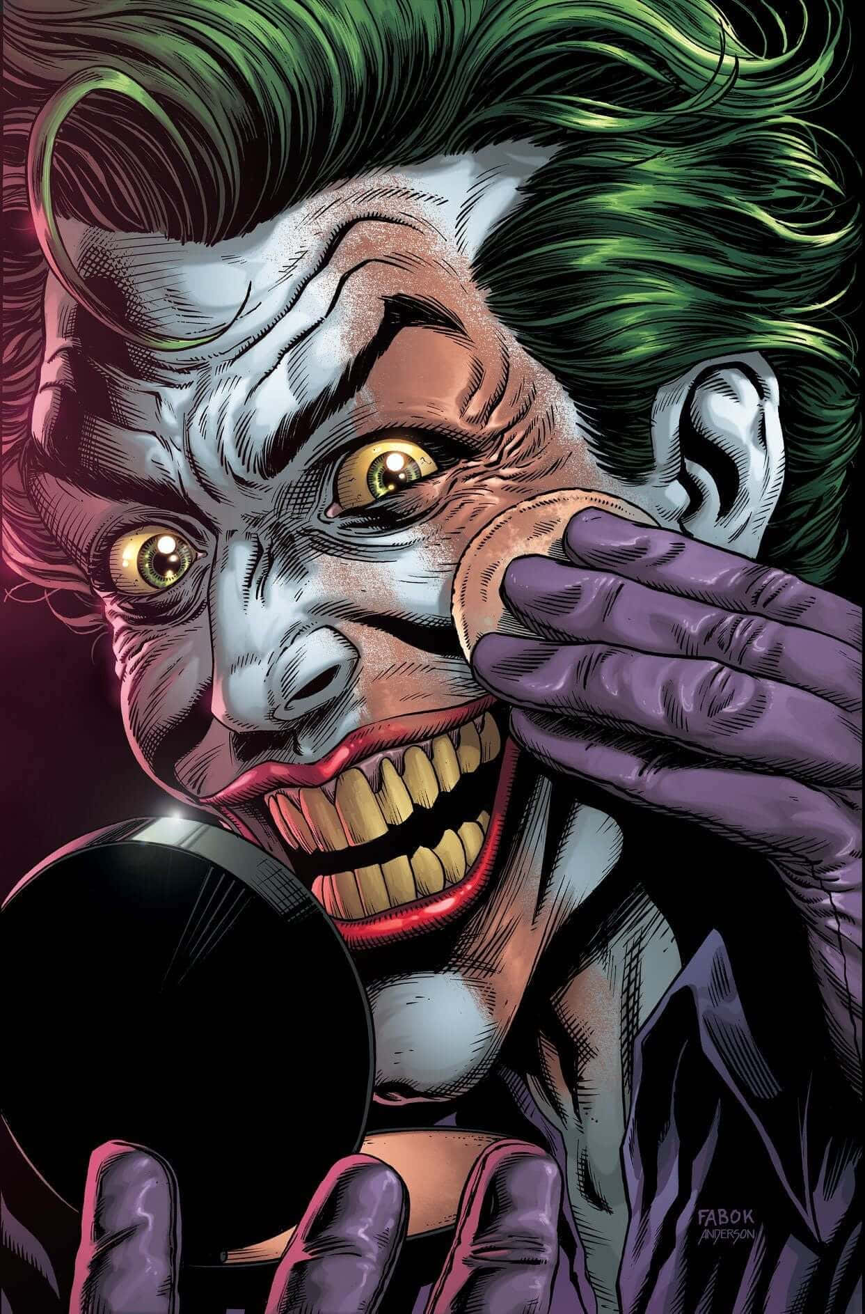 Batman investigates a heinous crime in Batman: Three Jokers Wallpaper