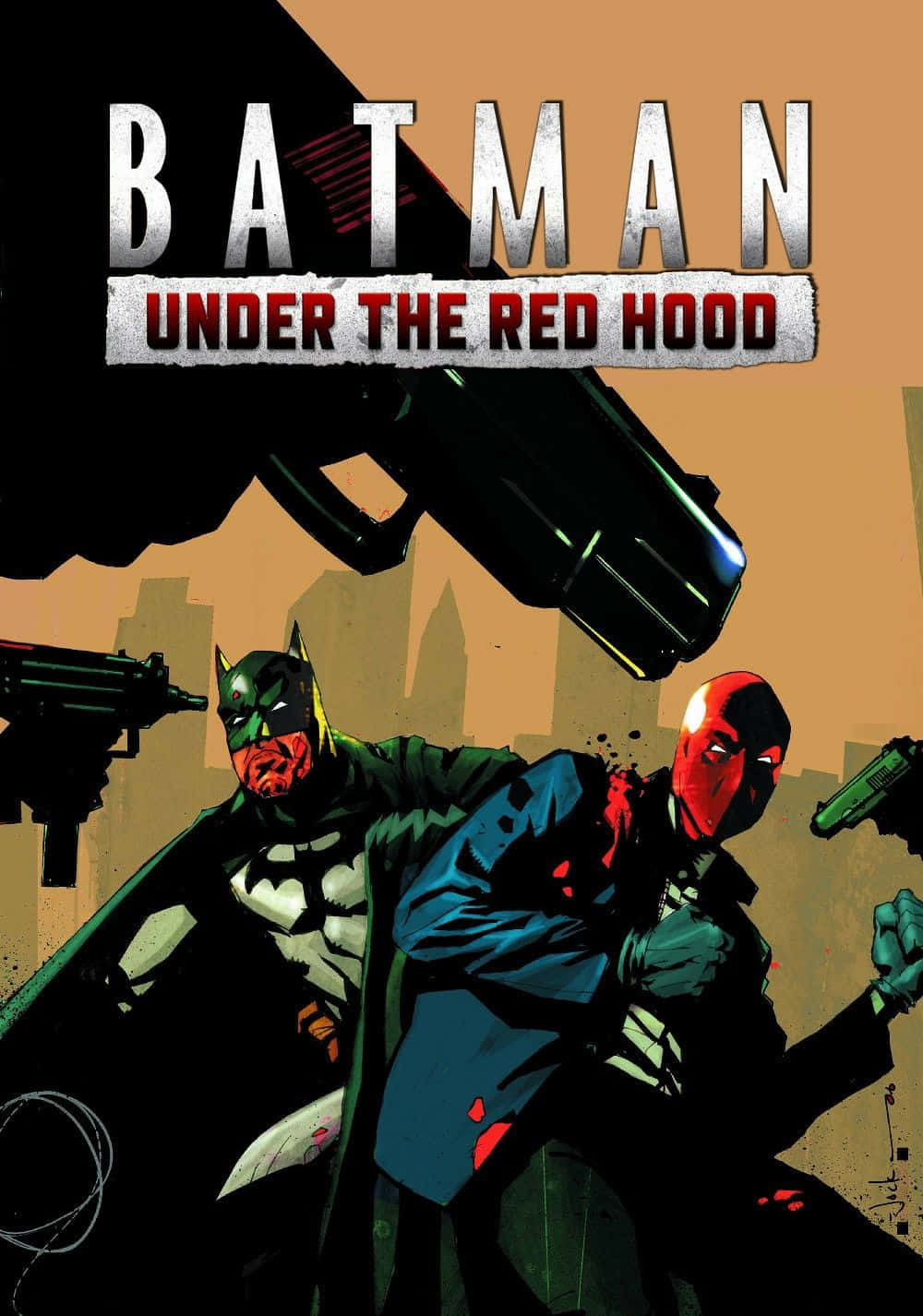 Batman and Red Hood Face Off Wallpaper