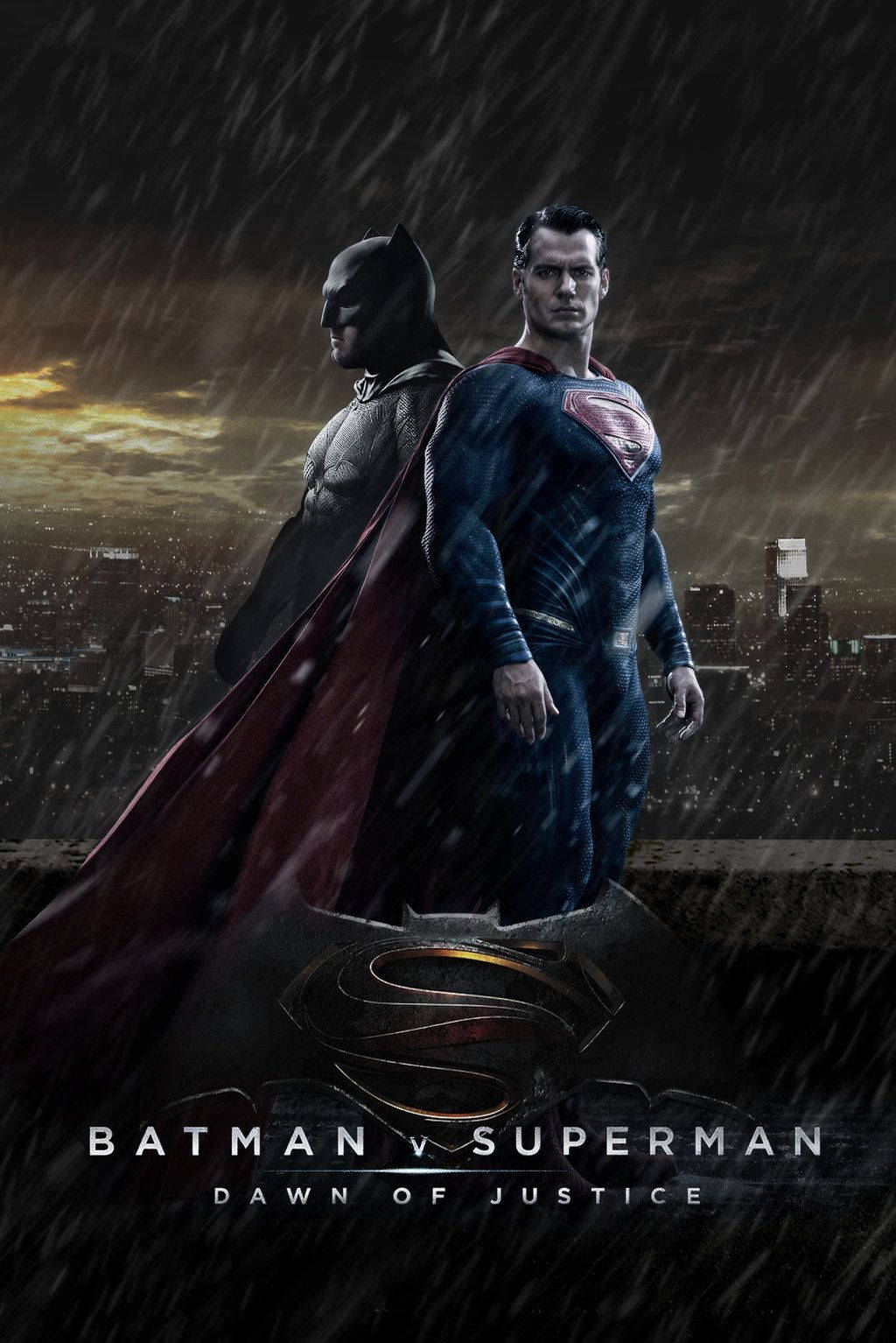 Batmanv Superman Dawn Of Justice Episk Affisch. Wallpaper