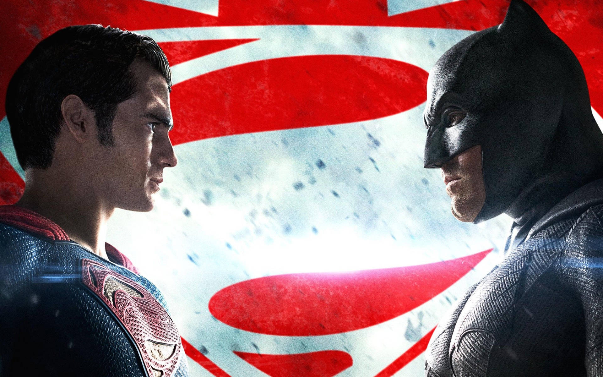 Batman V Superman Dawn Of Justice Facing Each Other Logo Wallpaper