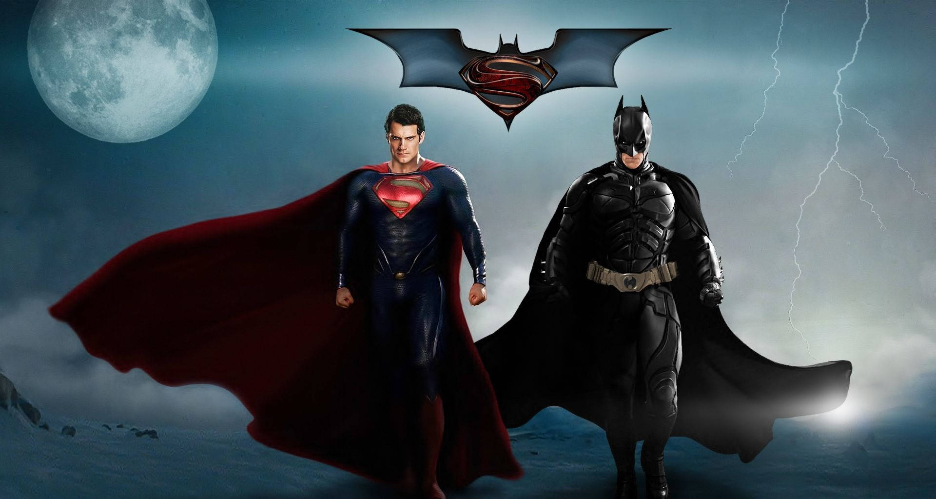 Batman V Superman Dawn Of Justice Lightning Poster Wallpaper