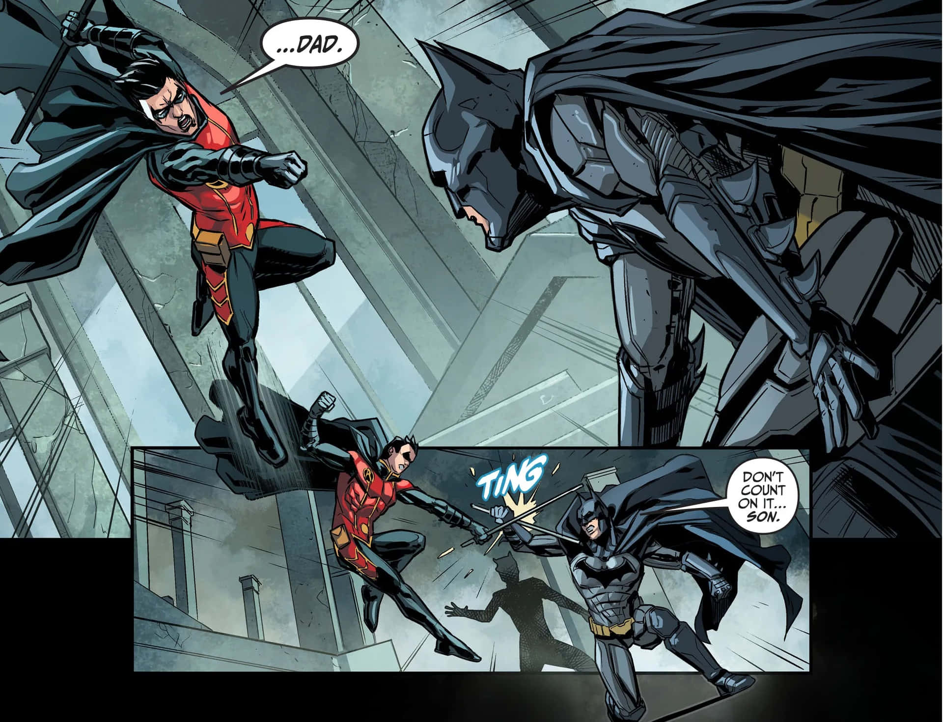 The Epic Showdown - Batman Vs Robin Wallpaper