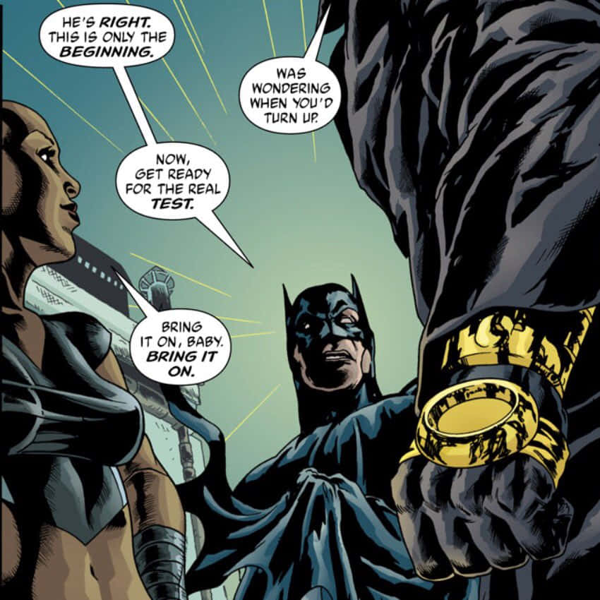 The Dark Knight in a Heated Battle in Batman War Games Wallpaper