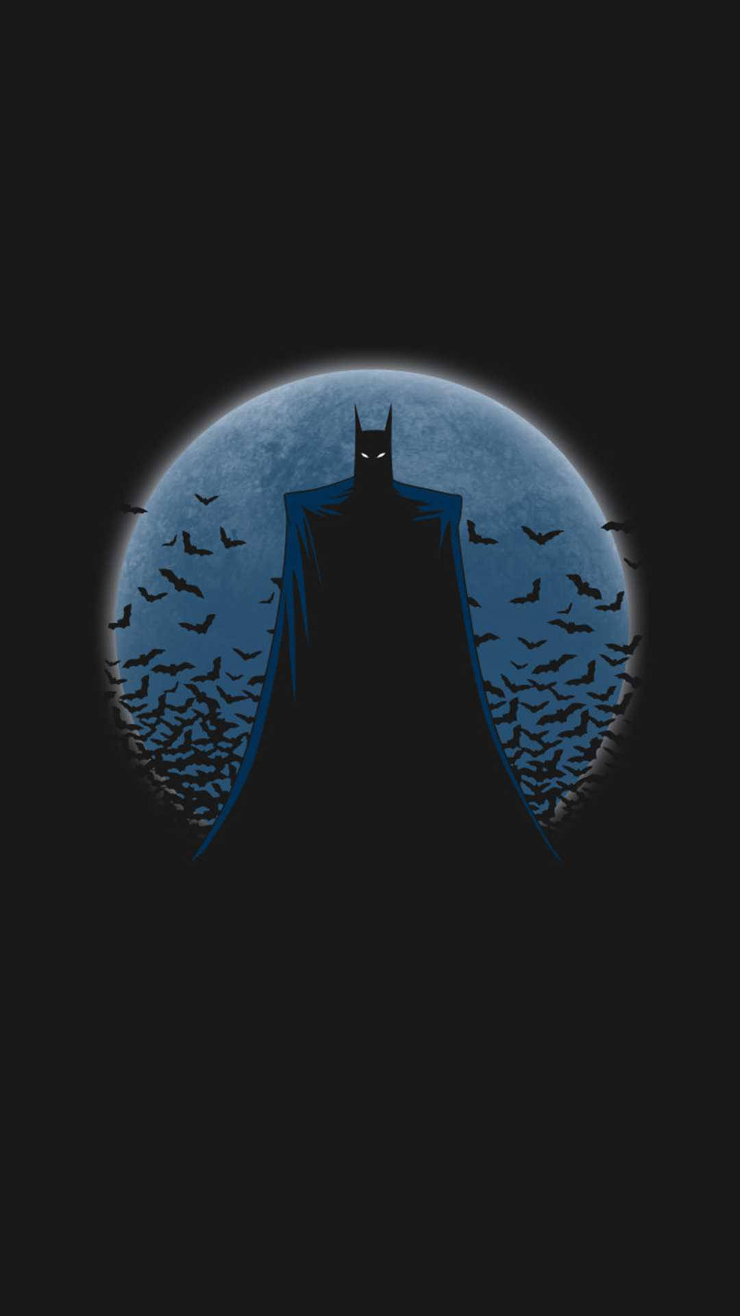 Batman With Moon Minimal Dark Iphone Wallpaper