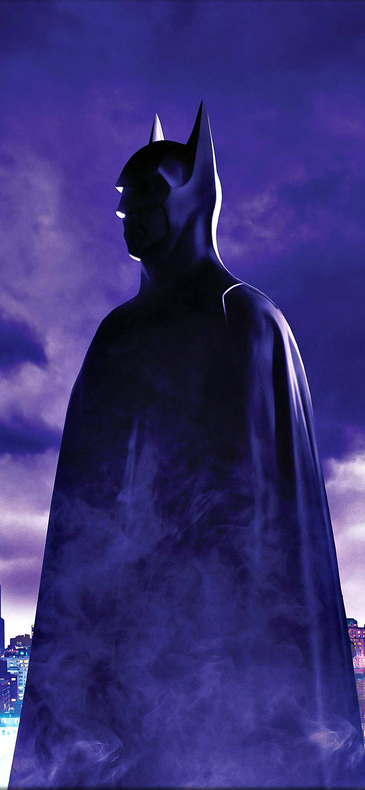Batman With Purple Smoke iPhone X Wallpaper