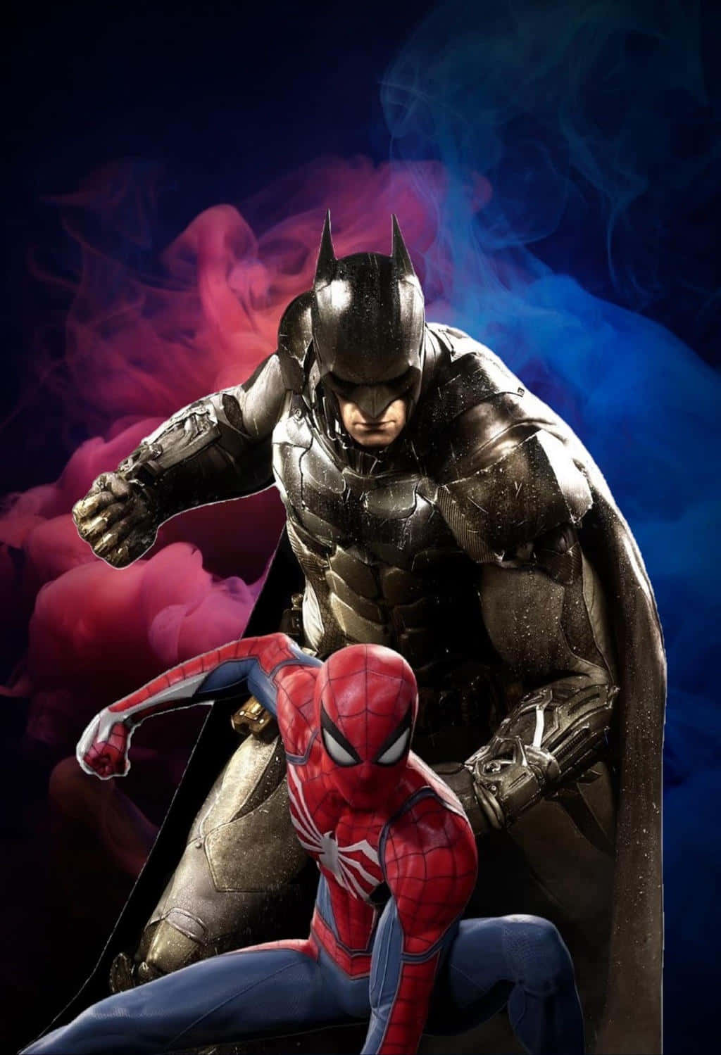 Batmanand Spiderman Heroic Alliance Wallpaper