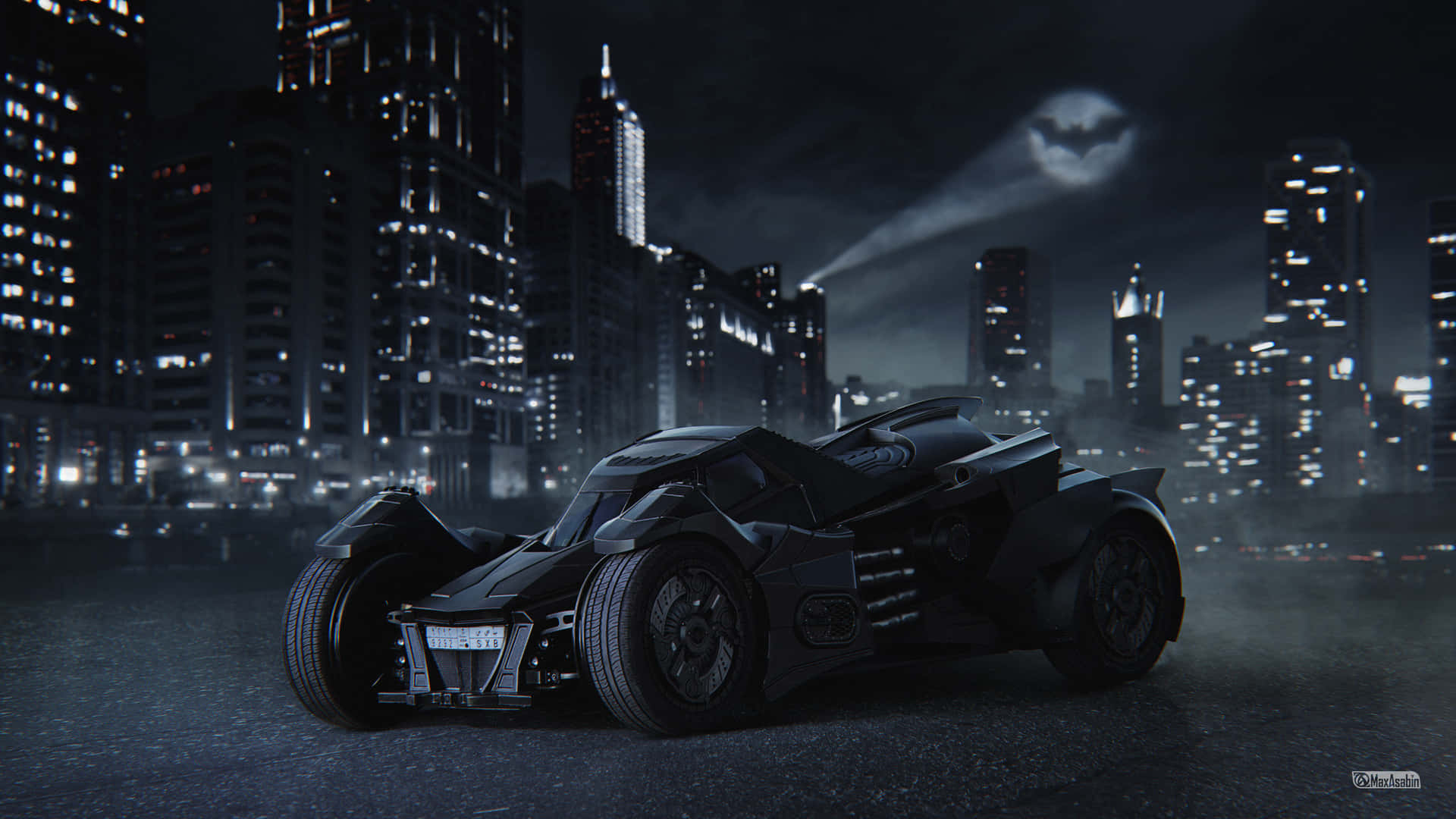 The Legendary Batmobile Ready for Action on any Desktop Wallpaper