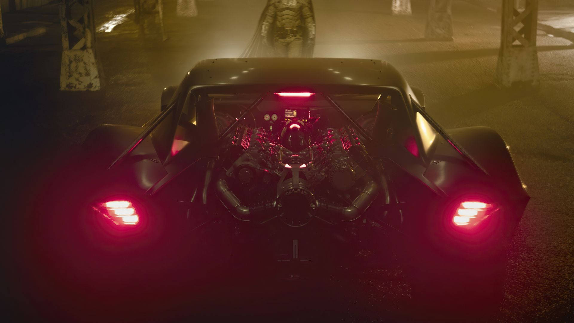 Batmobile With Pink Backlights Wallpaper