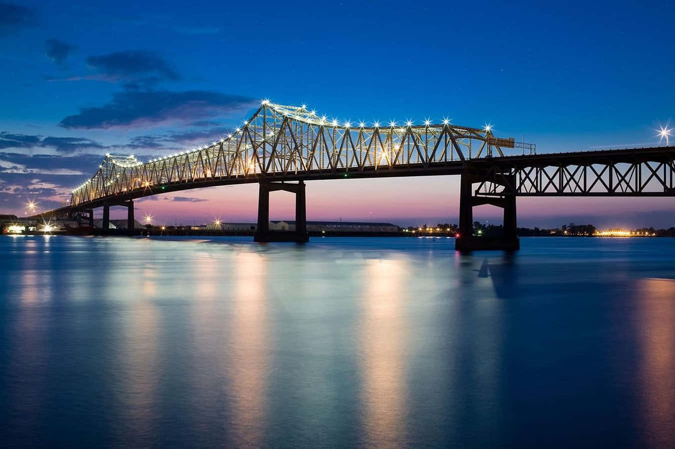 Baton Rouge Bridge Twilight Wallpaper