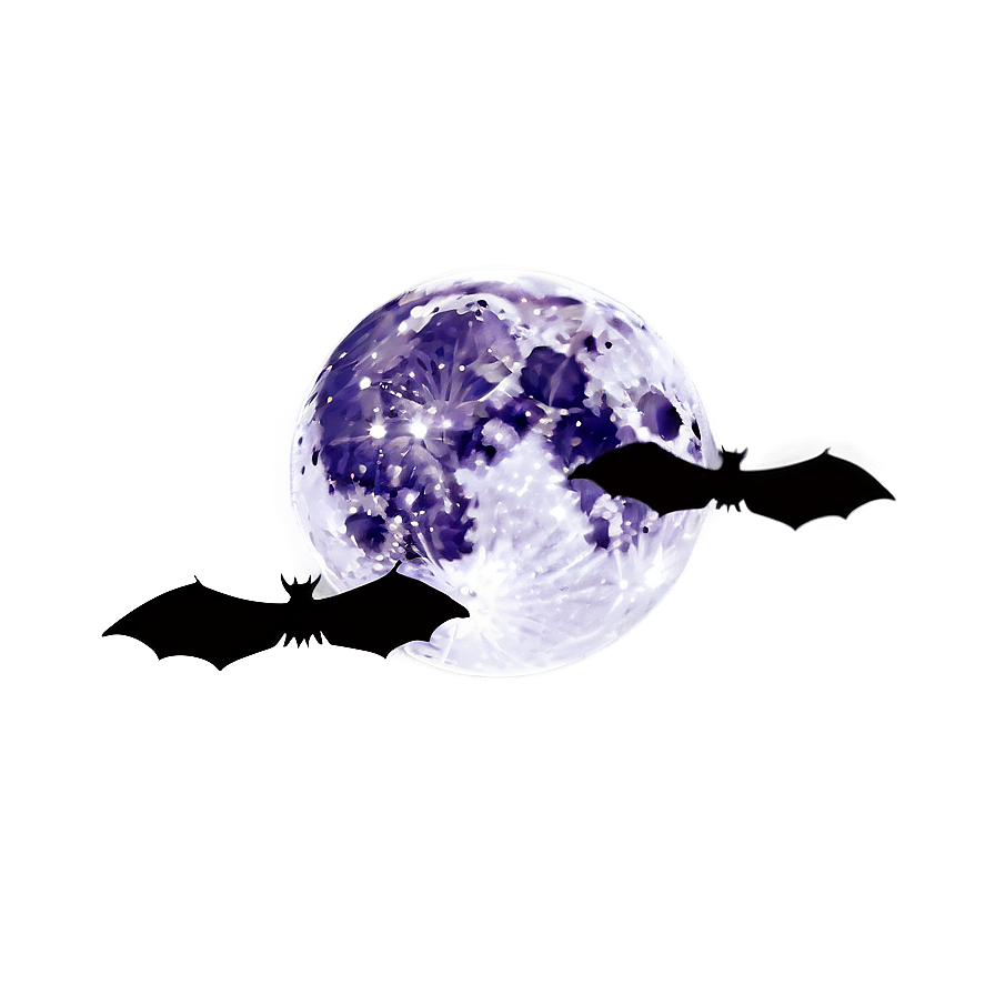 Bats And Full Moon Png Spu PNG