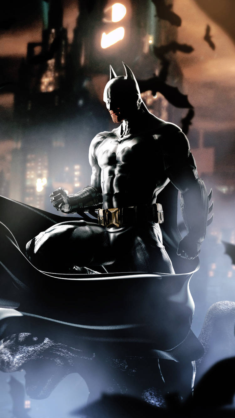 Murciélagosy Lobo Con Batman Arkham Para Iphone. Fondo de pantalla