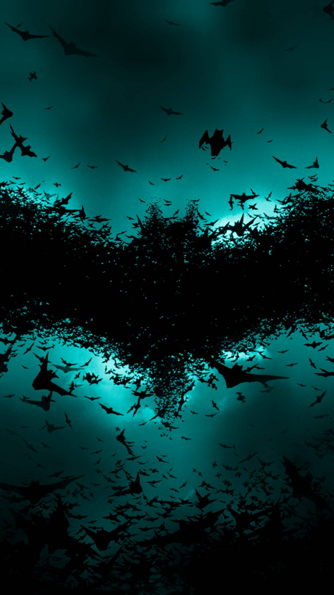 Murciélagosformando El Logo De Batman En El Iphone Fondo de pantalla