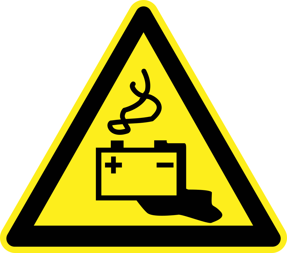 Battery Hazard Warning Sign PNG