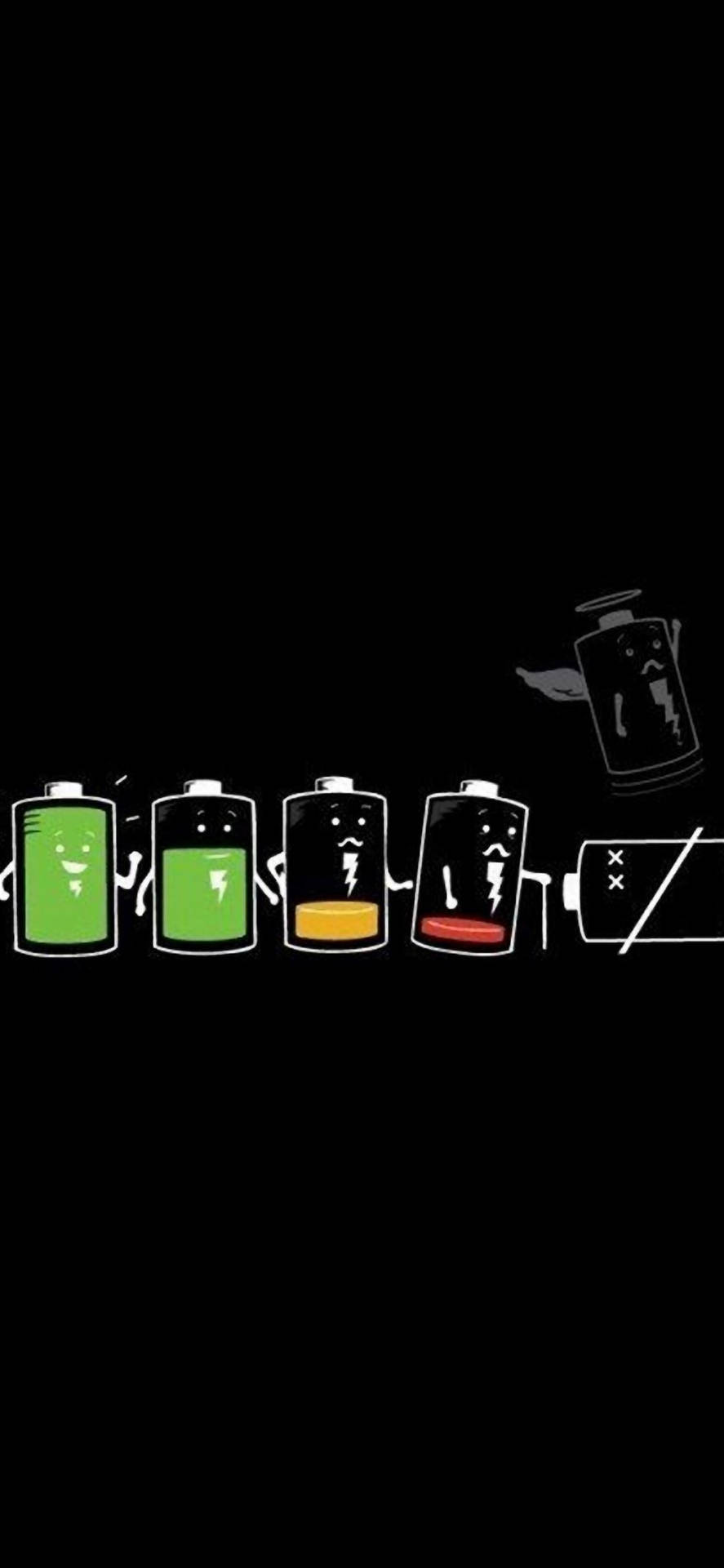 Prolonged Battery Life Cycle of an iPhone in Dark Mode Wallpaper