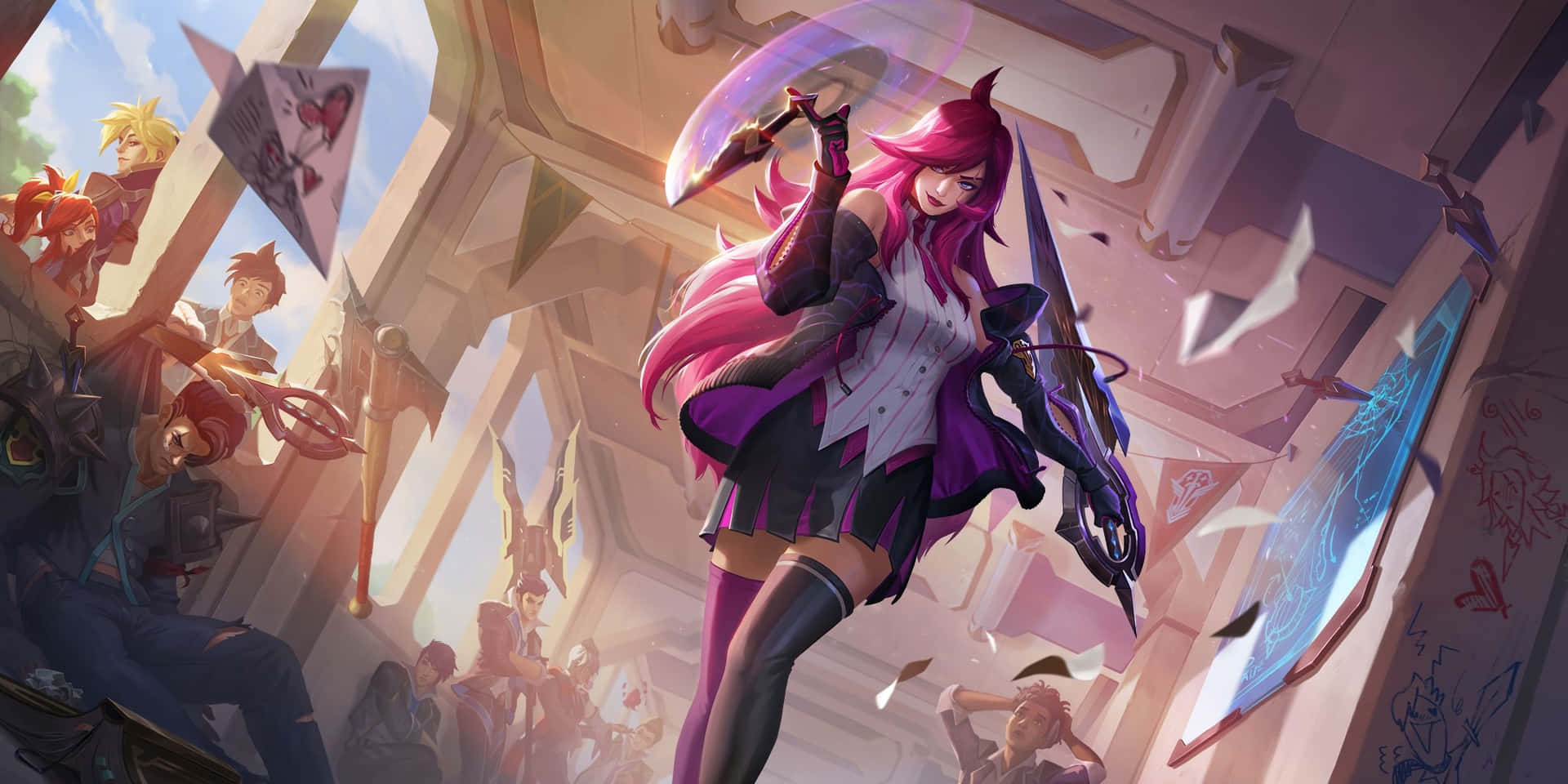 Battle Academia Katarina Leidt De Charge Achtergrond