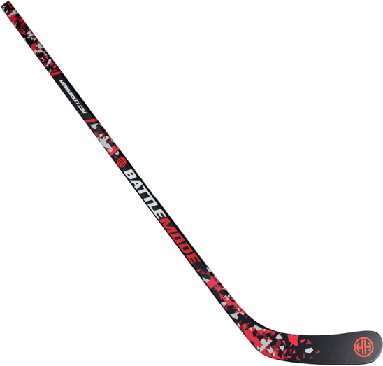 Battle Mode Hockey Stick Red Black Design PNG