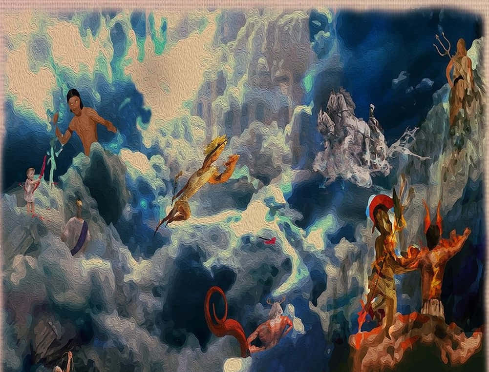 Witness The Epic Battle Between Gods Wallpaper