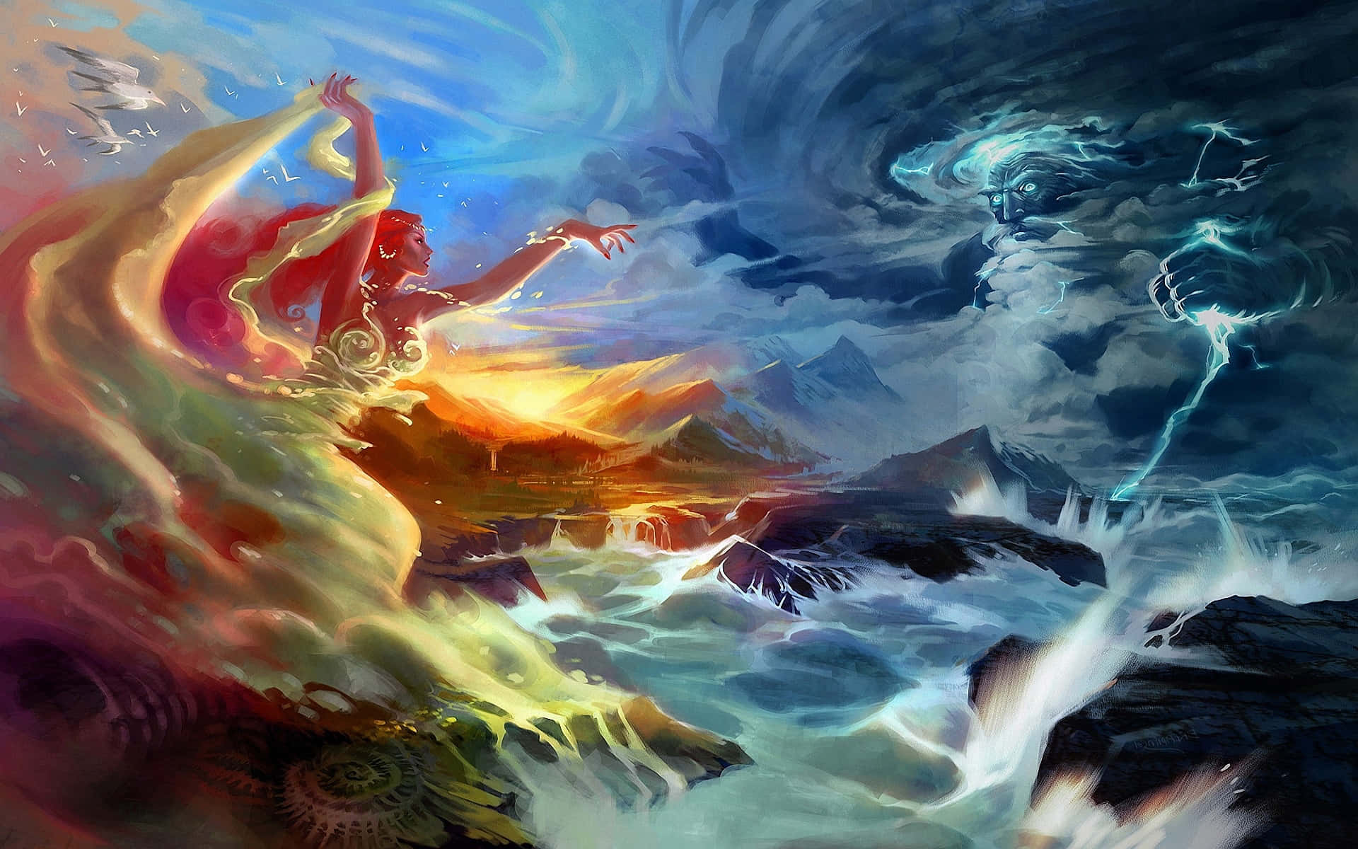 'Witness the epic battle of gods during the times of ancient mythology! Wallpaper