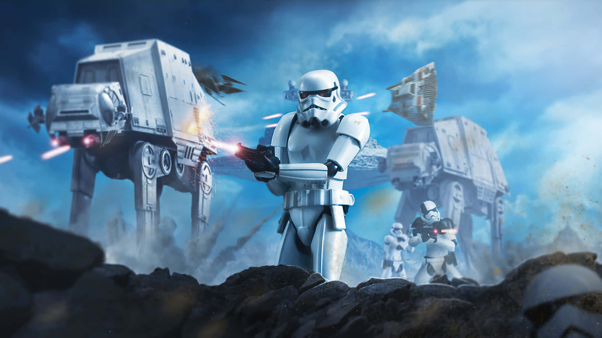 Imperial Forces and Rebels Engage in Battle of Hoth Wallpaper