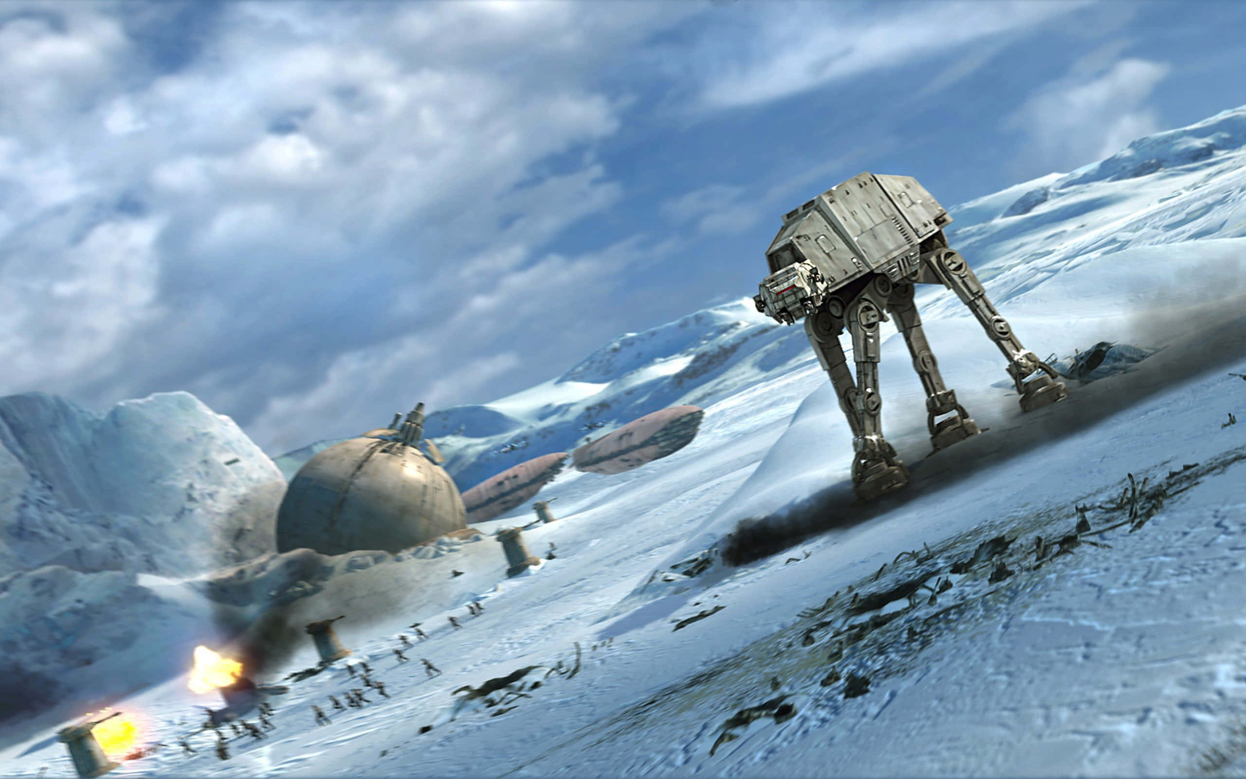 Rebel Alliance vs Empire in the Epic Battle of Hoth" Wallpaper