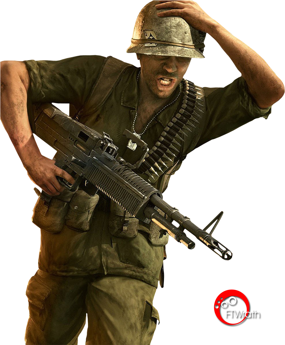 Battle Ready Soldier Action Pose PNG