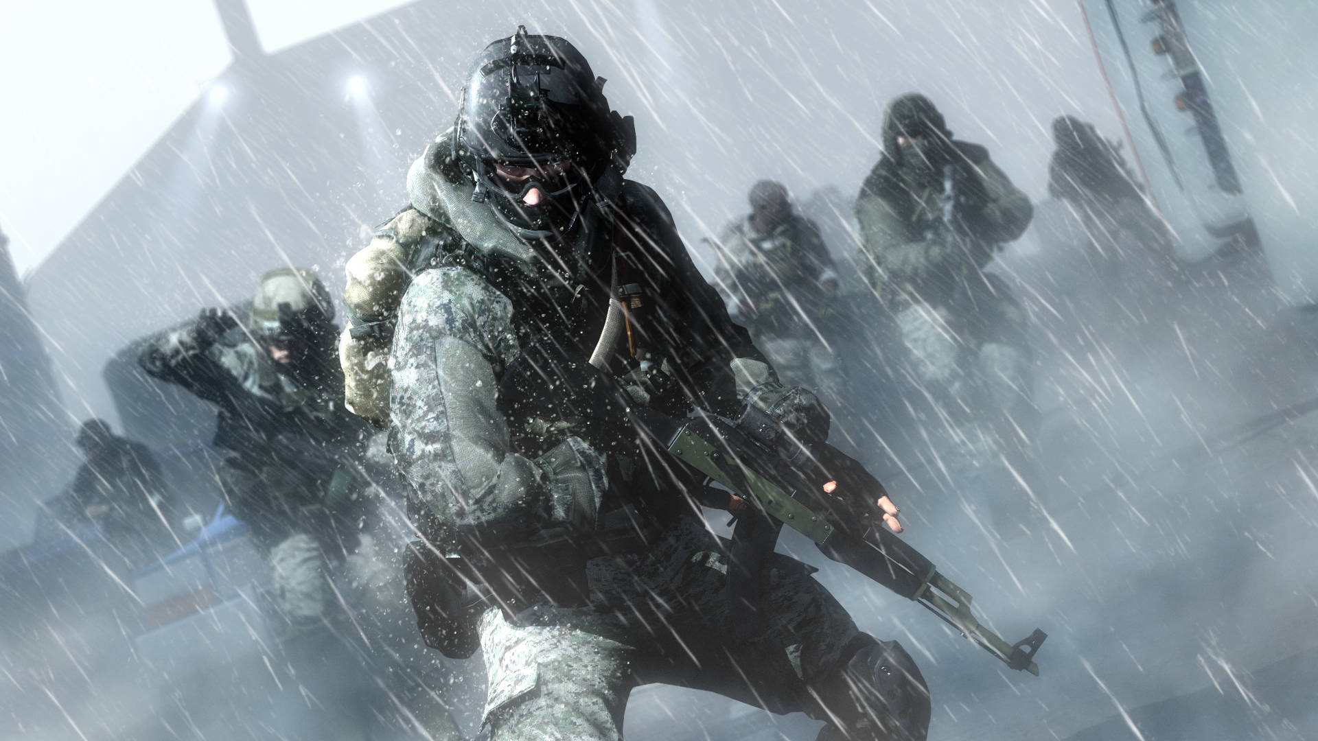 Battlefied Soldiers In The Rain Wallpaper