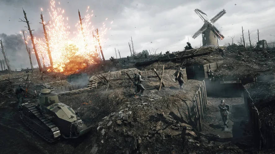 Battlefield 1 HD Mont St. Quentin Scarif Tapet: Overfladen af ​​verdens krigeskildringer dokumenteret på dette tapet, som når sit kulminationmæssige punkt i de imponerende Scarif-scener. Wallpaper