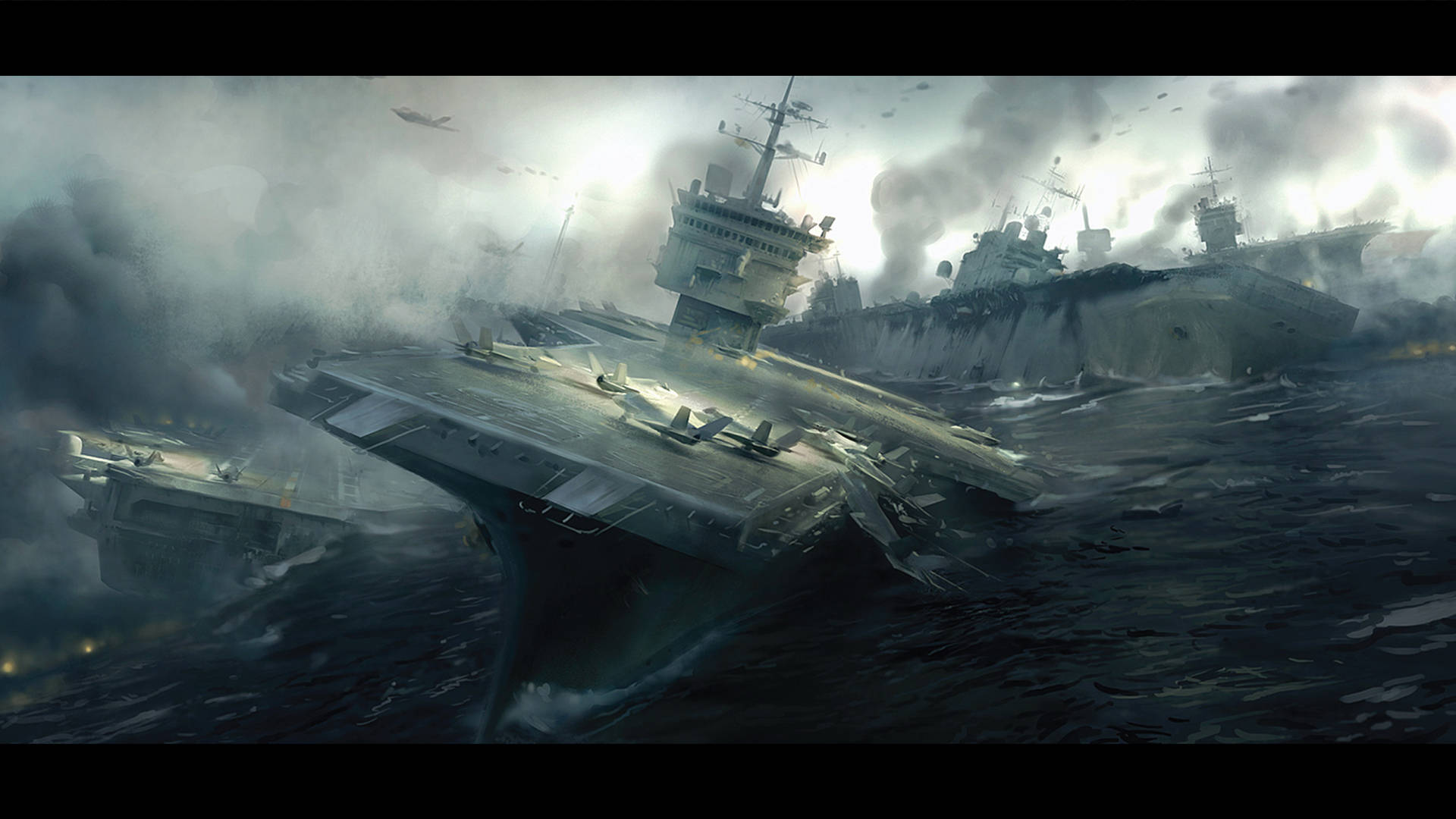 Battlefield 3 Aircraft Carrier Scene Wallpaper