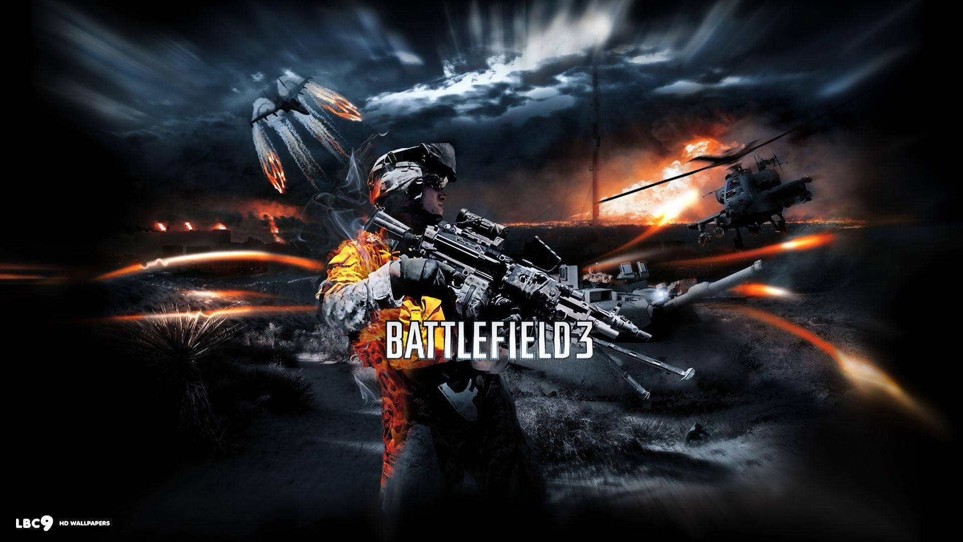 Battlefield 3 Spil Tema Tapet: Kom ind i skyttegraven med dette tilbagevendende tema-tapet! Wallpaper