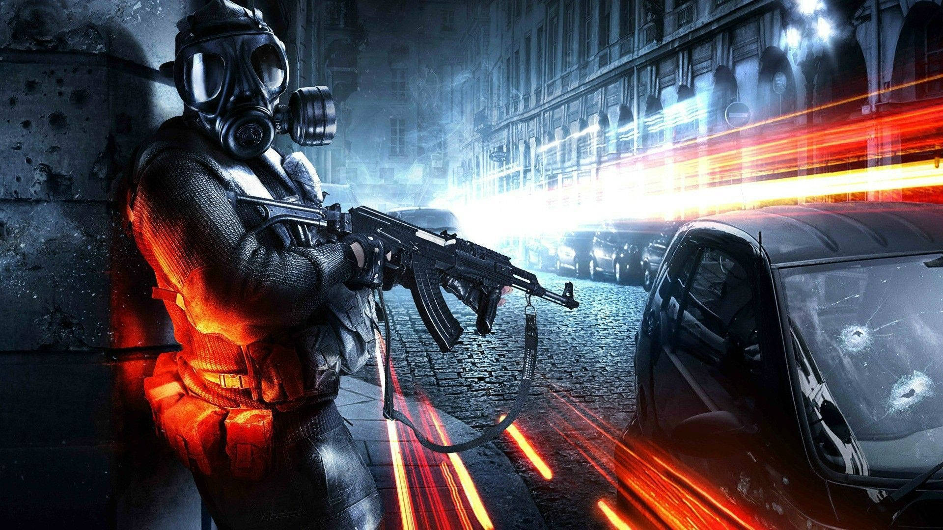 Battlefield 3 Live Gaming Gas Masked Soldier Wallpaper