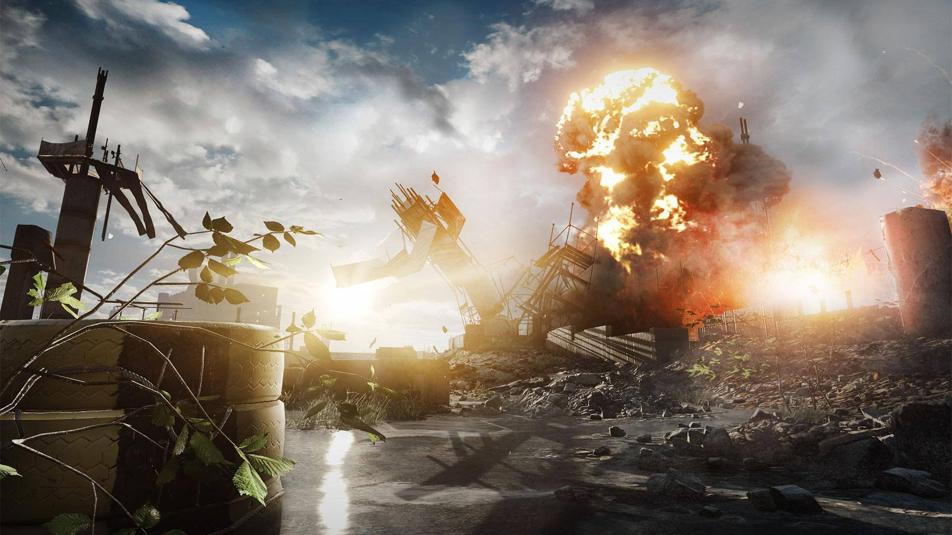 Explosiónde La Ciudad En Battlefield 4 Fondo de pantalla