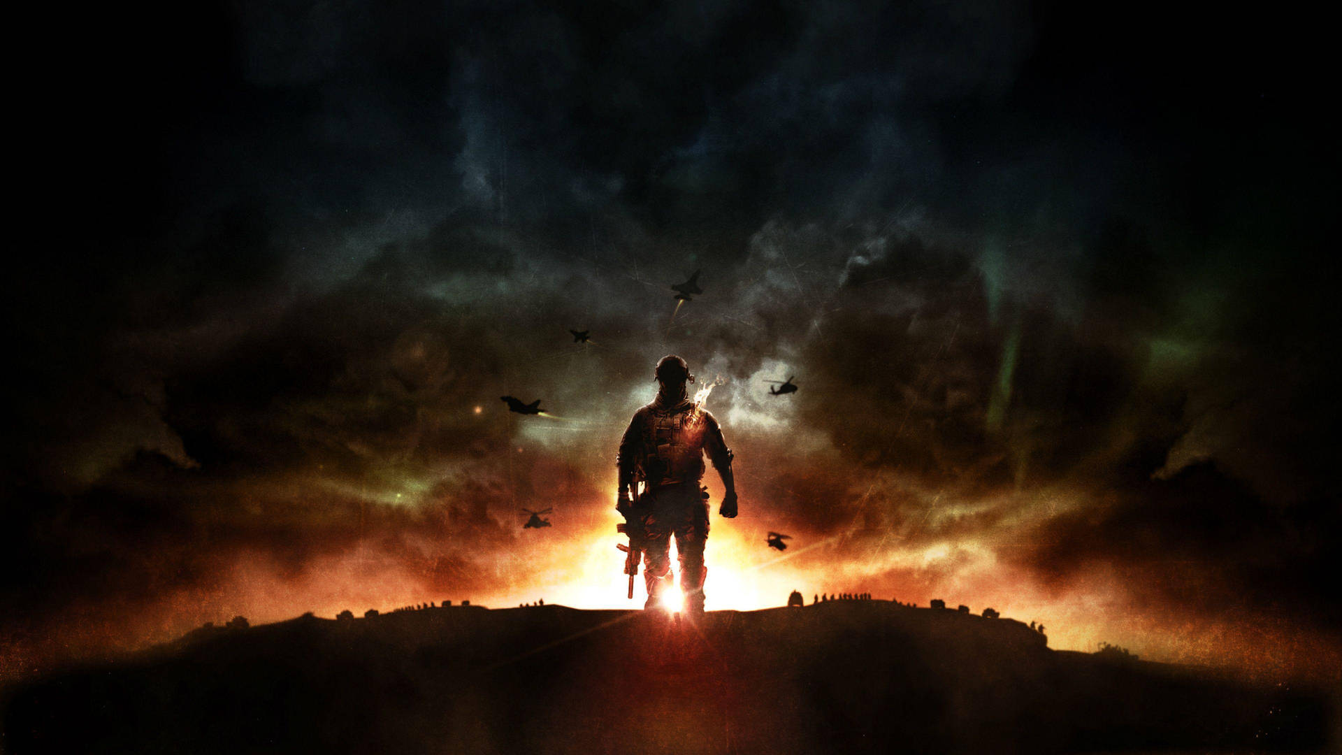 scapeFange flag i et Battlefield 4 bybillede Wallpaper