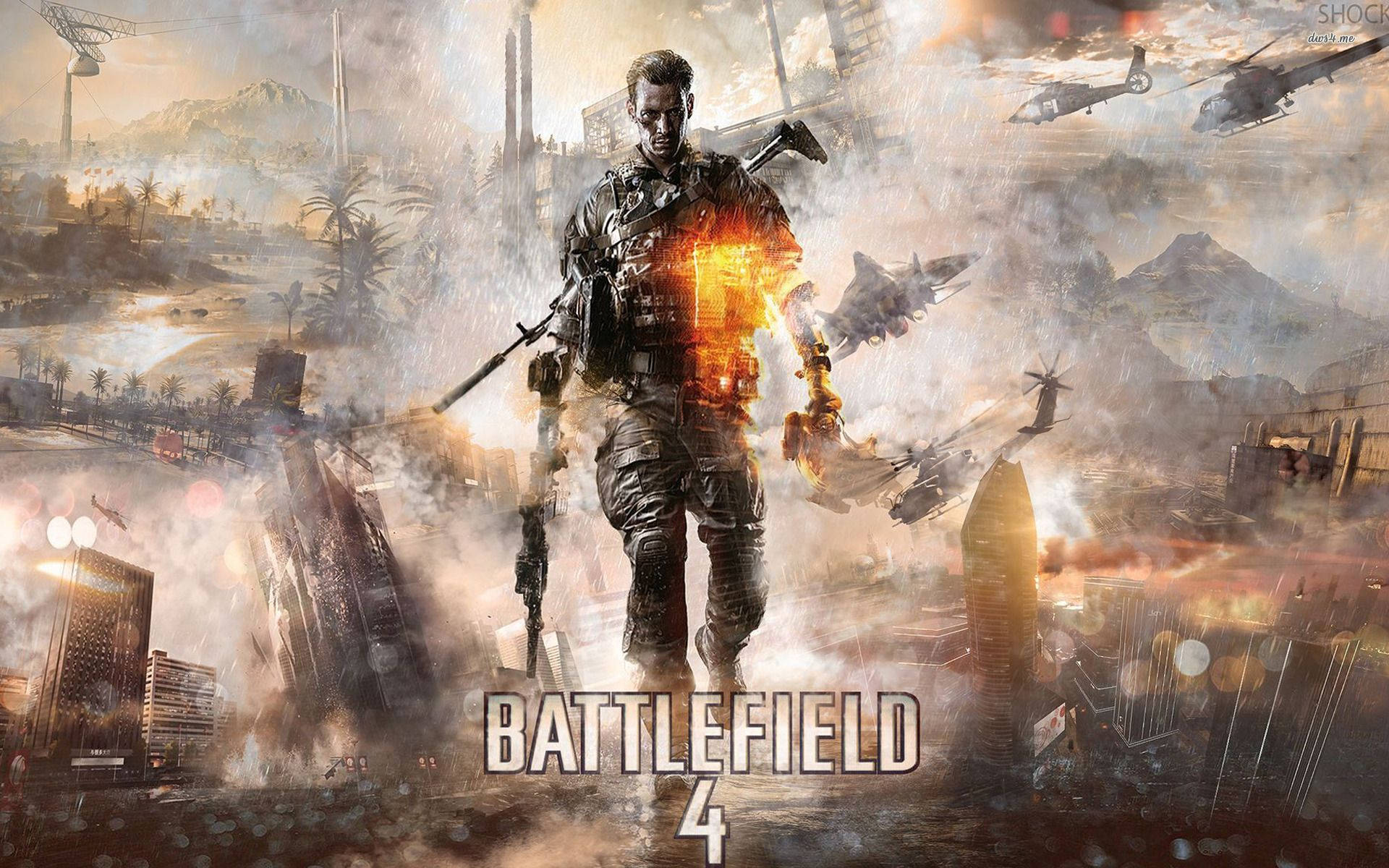 Slagmark 4 Fan Kunst Tapet: Gå ind i slagmarken med dette fantastiske Battlefield 4 fanart tapet. Wallpaper