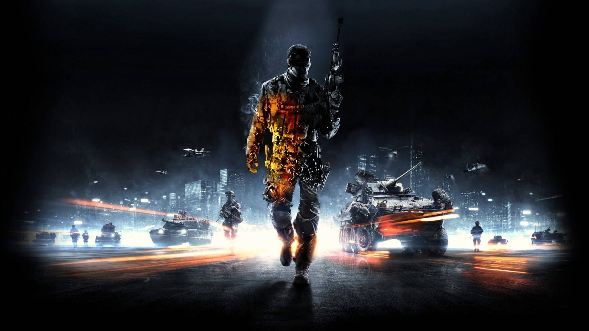 Battlefield 4 Fiery Night Art Wallpaper