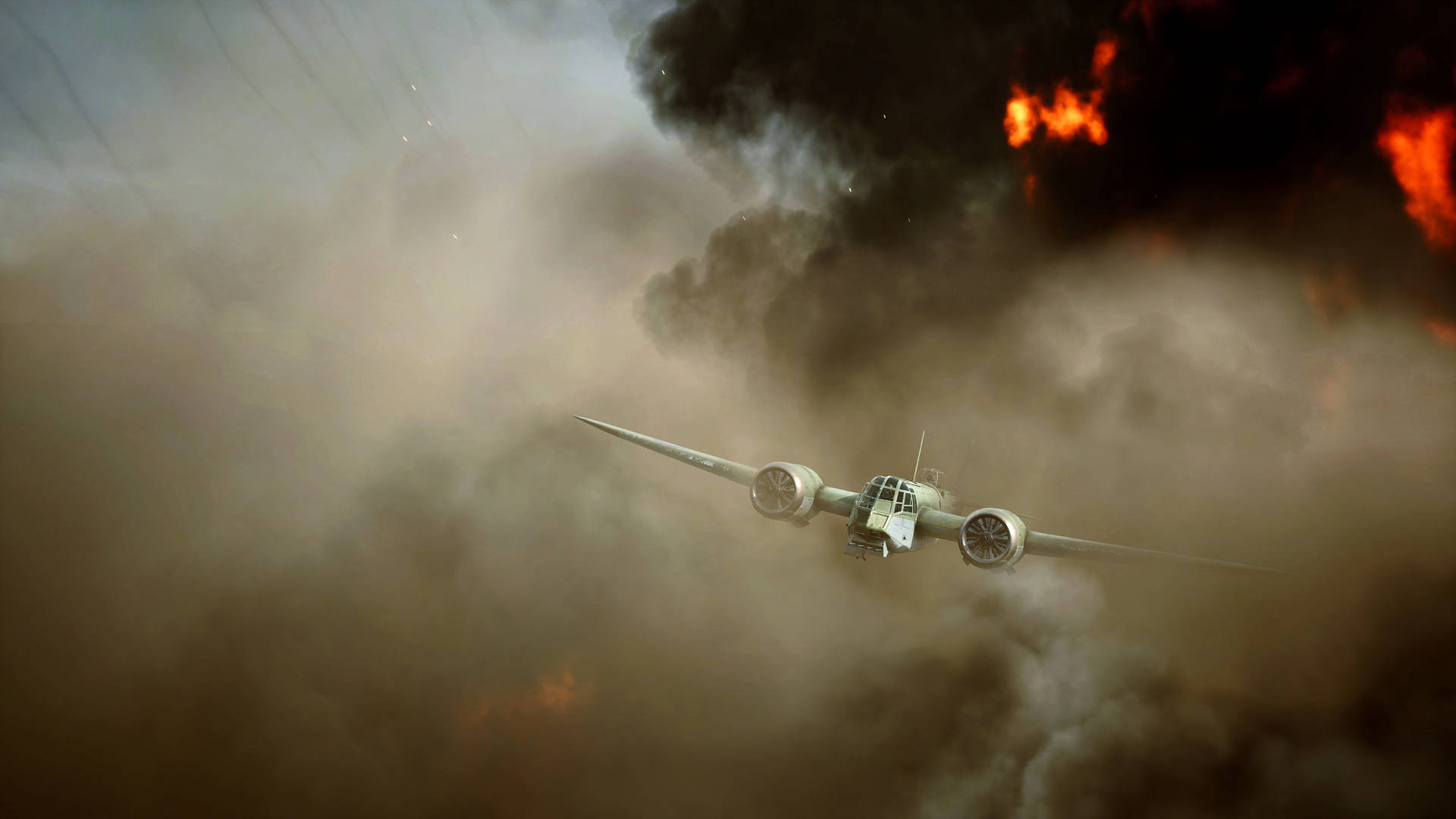 Battlefield5 Volando En 4k Desde El Fuego. Fondo de pantalla
