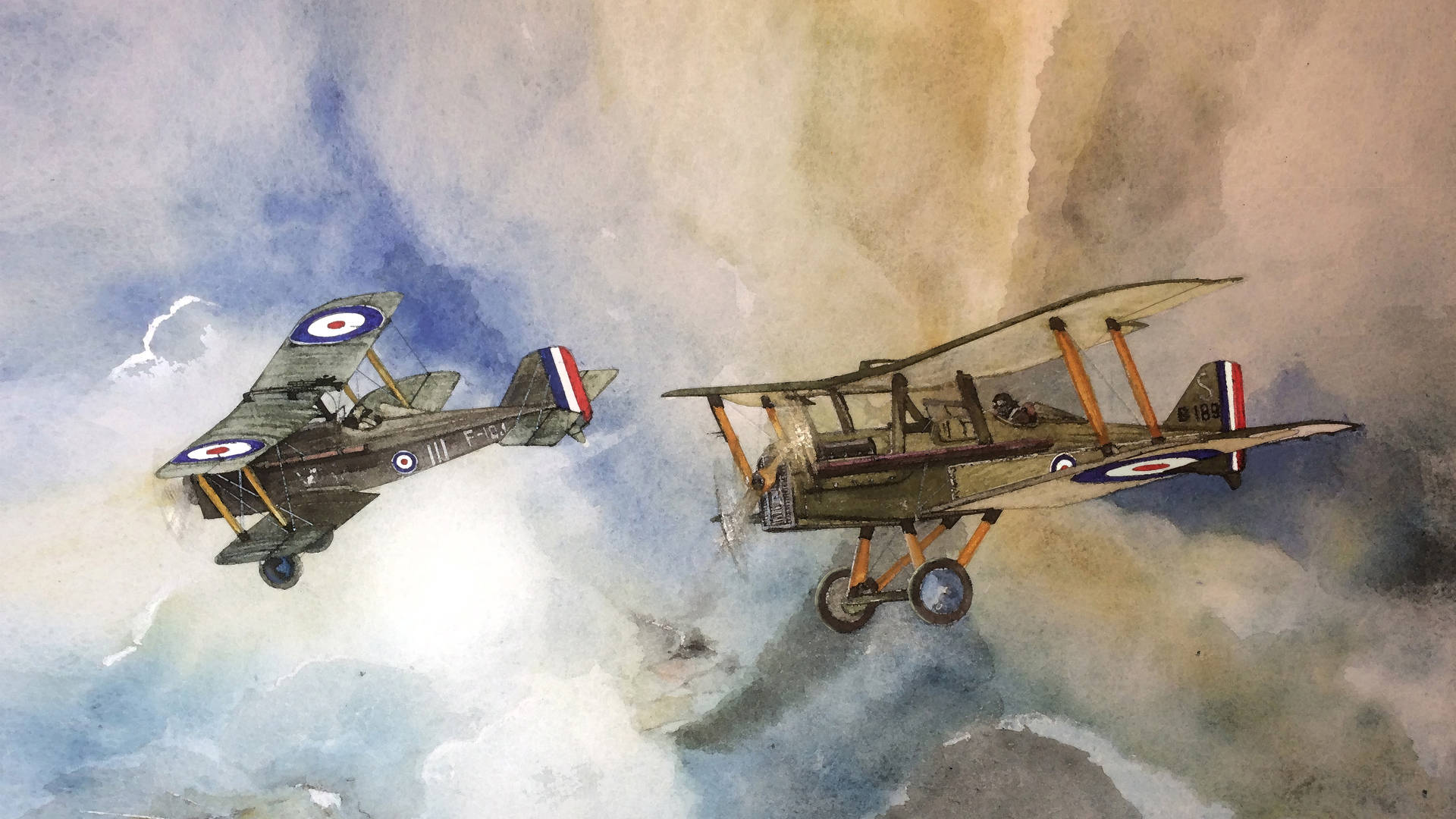 Battlefield 5 4k Watercolor Warplanes Wallpaper