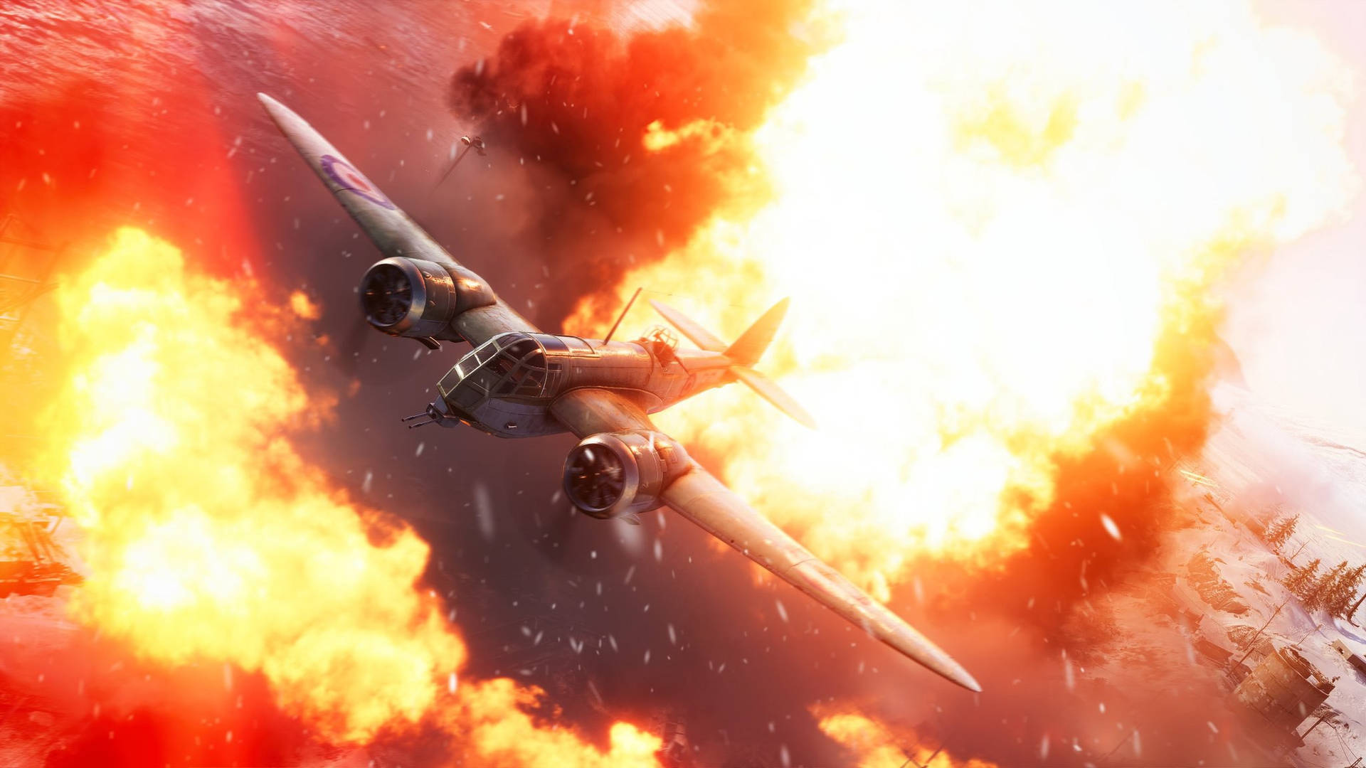 Battlefield 5 Explosionsudladning: Få et skud af dette vilde og energi-fyldte design. Wallpaper