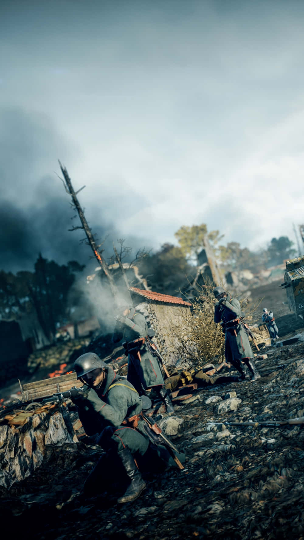 Et skærmbillede af soldater i en kamp Wallpaper