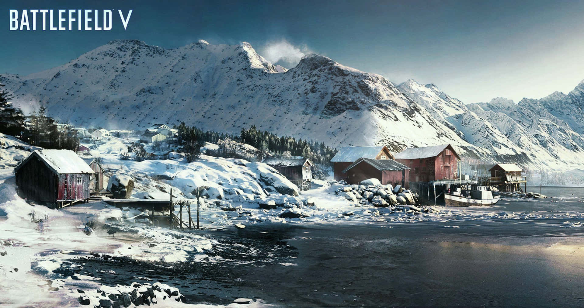 Snow Covered Town Battlefield V Background
