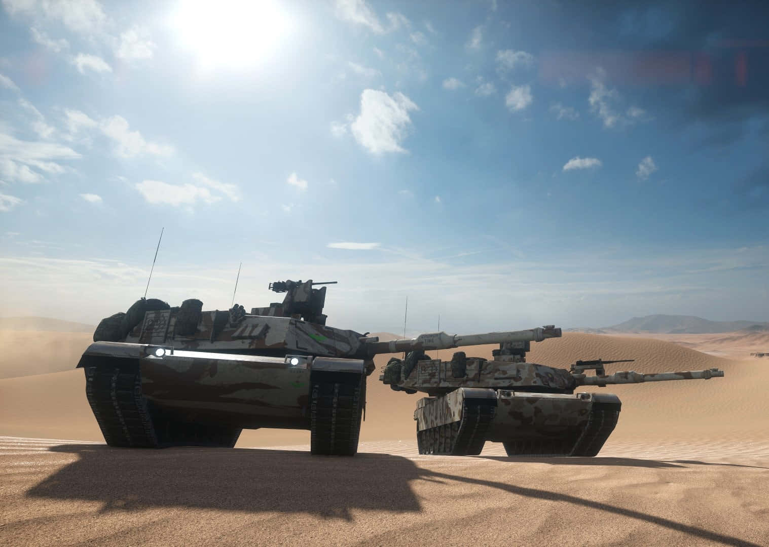 Dynamic Battlefield Vehicles in Action Wallpaper