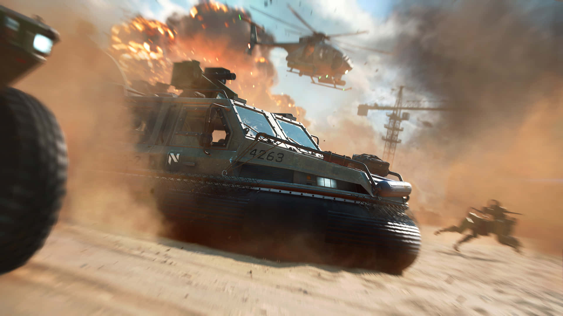 Captivating Battlefield Vehicles in Action Wallpaper