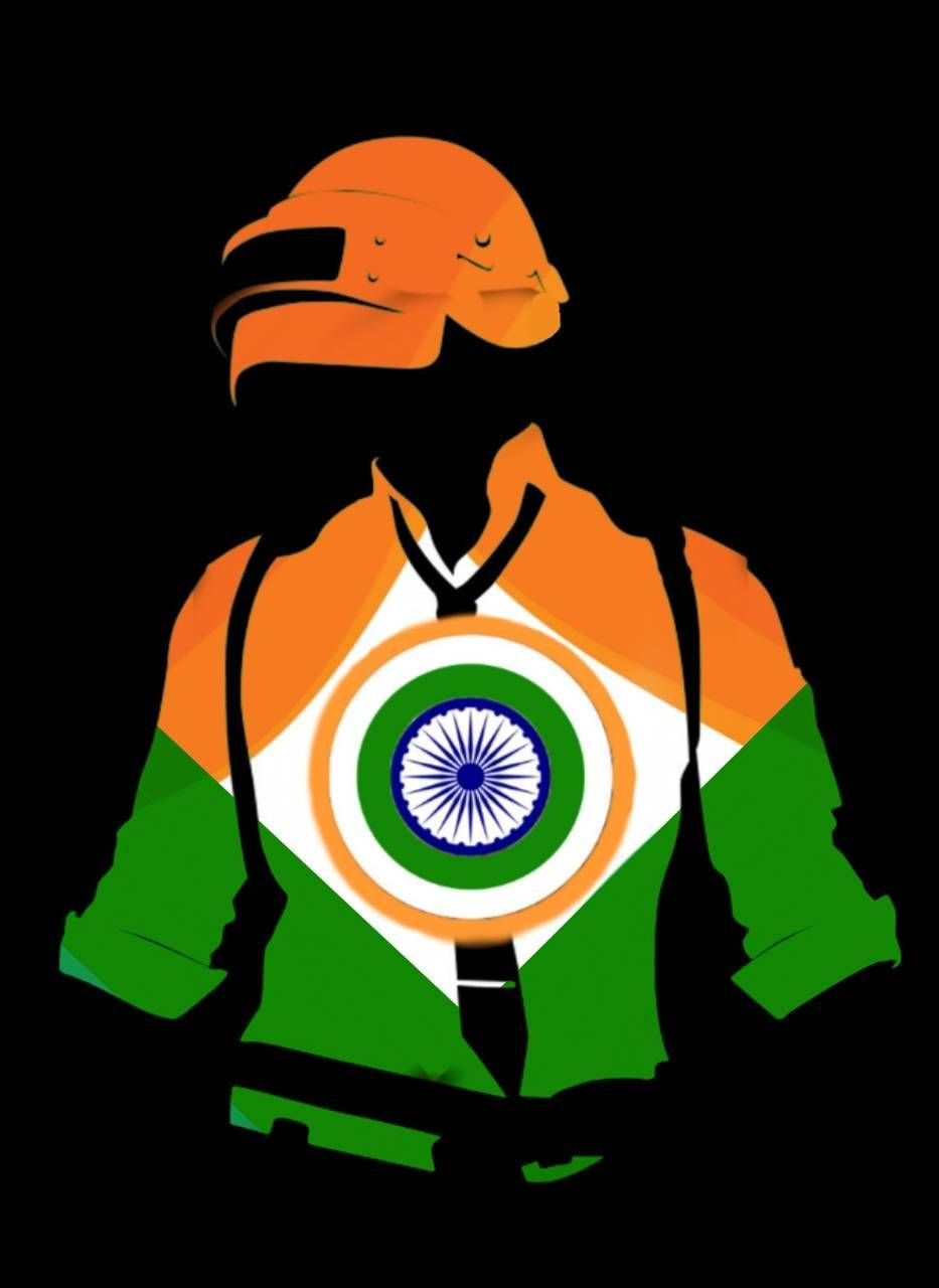 Slagmark Indien Hjelm Fyr Indisk Flag. Wallpaper