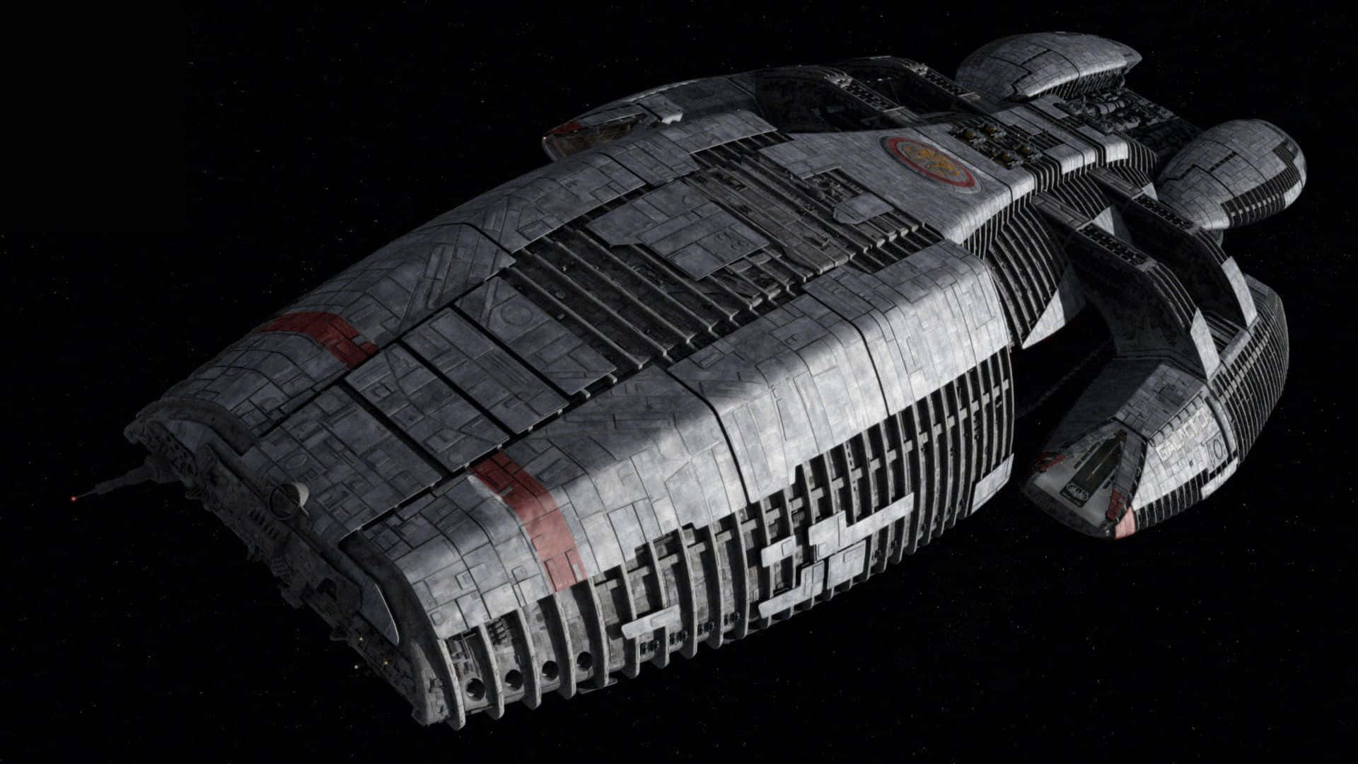 Batallade Las Aeronaves De Battlestar Galactica En El Espacio. Fondo de pantalla