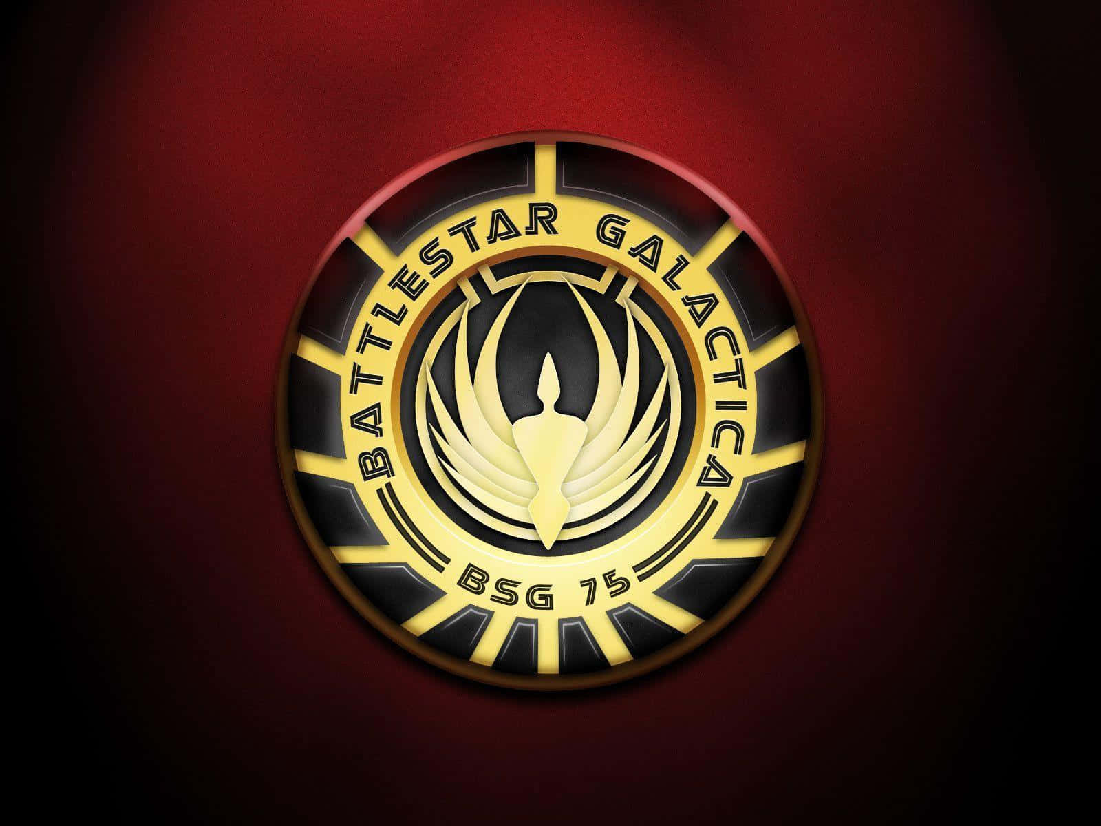 Battlestargalactica-logotypen I Mörkrött. Wallpaper