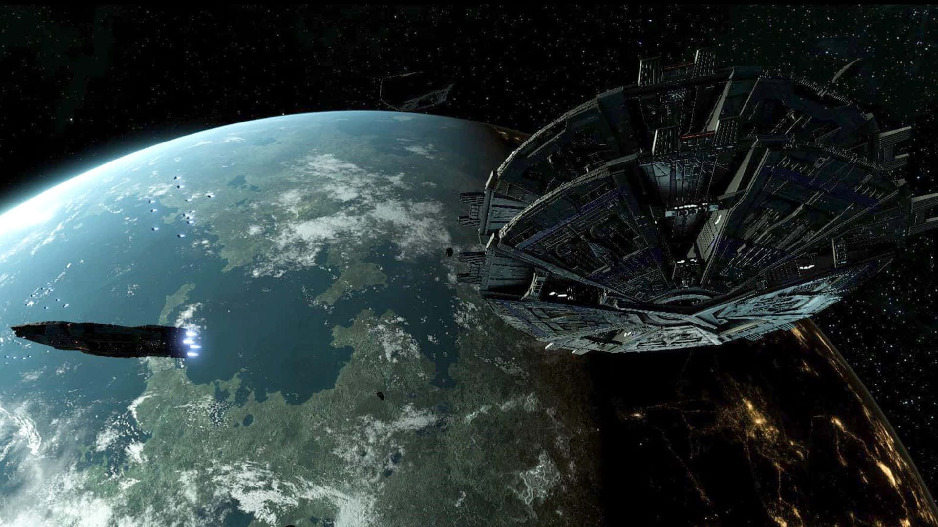 "the Battlestar Galactica Is The Last Great Symbol Of The Fight Against The Cylons" Wallpaper