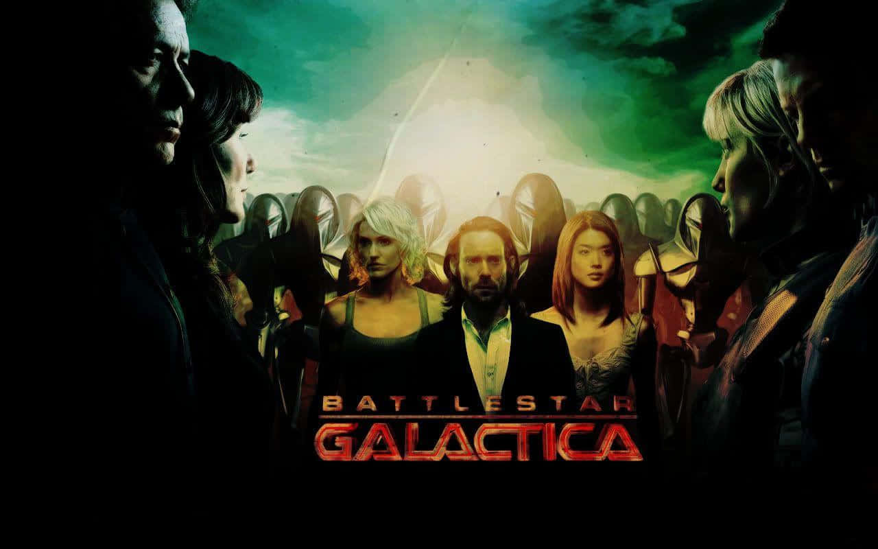 Posterin Alta Definizione Di Battlestar Galactica Rossa Sfondo